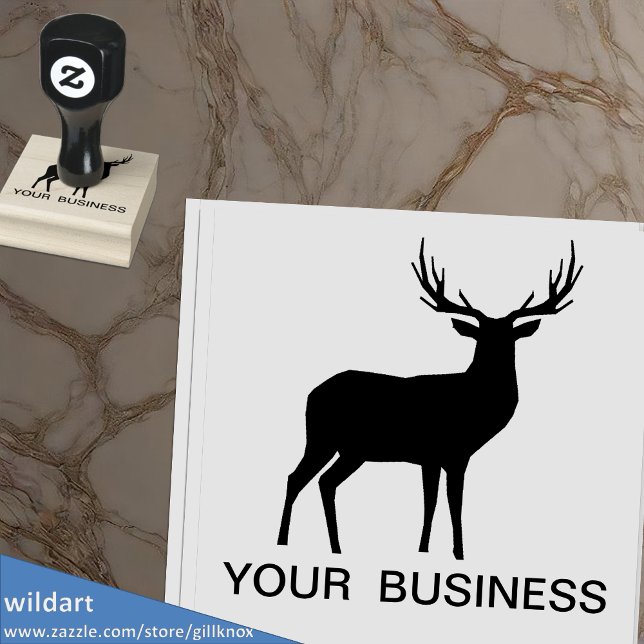 Deer Stag Antlers Hunting  with text Rubber Stamp (Creator Uploaded)