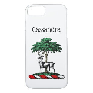 Deer Stag by Tree Heraldic Crest Emblem Case-Mate iPhone Case