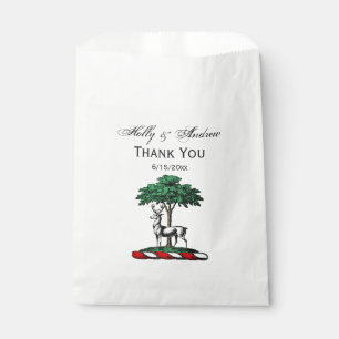 Deer Stag by Tree Heraldic Crest Emblem Favour Bags