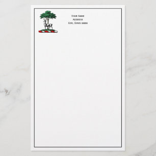 Deer Stag by Tree Heraldic Crest Emblem Stationery