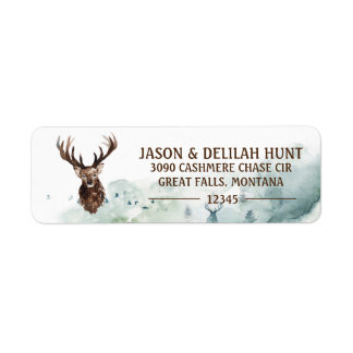 Deer Stag Rustic Forest Hunting Return Address
