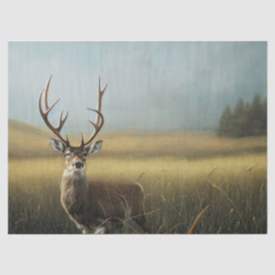 Deer Stag standing in Field of Grass Decoupage Tissue Paper