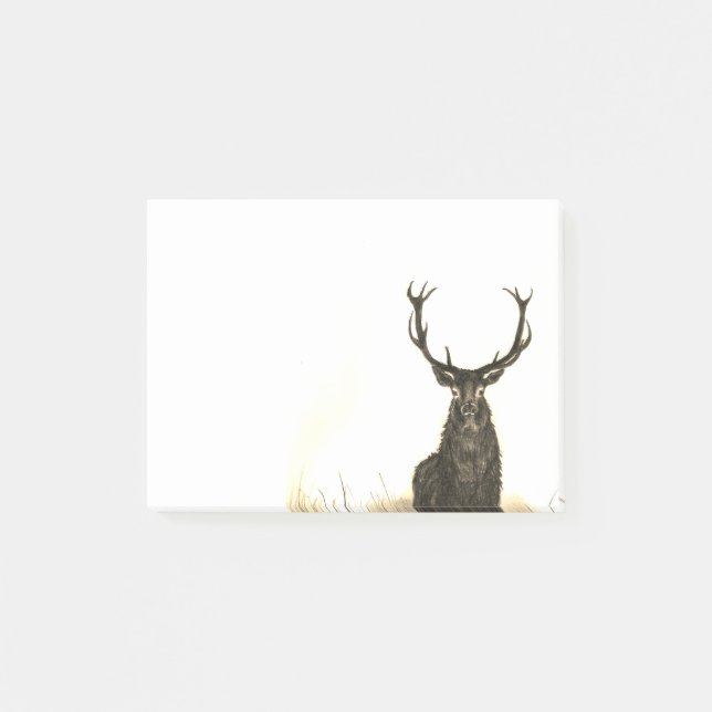 Deer Stag Wildlife Sticky Notes 4" x 6" (Front)