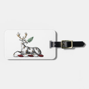 Deer Stag with Fern Heraldic Crest Emblem Luggage Tag