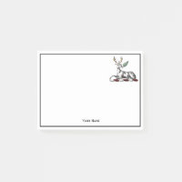 Deer Stag with Fern Heraldic Crest Emblem