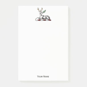 Deer Stag with Fern Heraldic Crest Emblem Post-it Notes