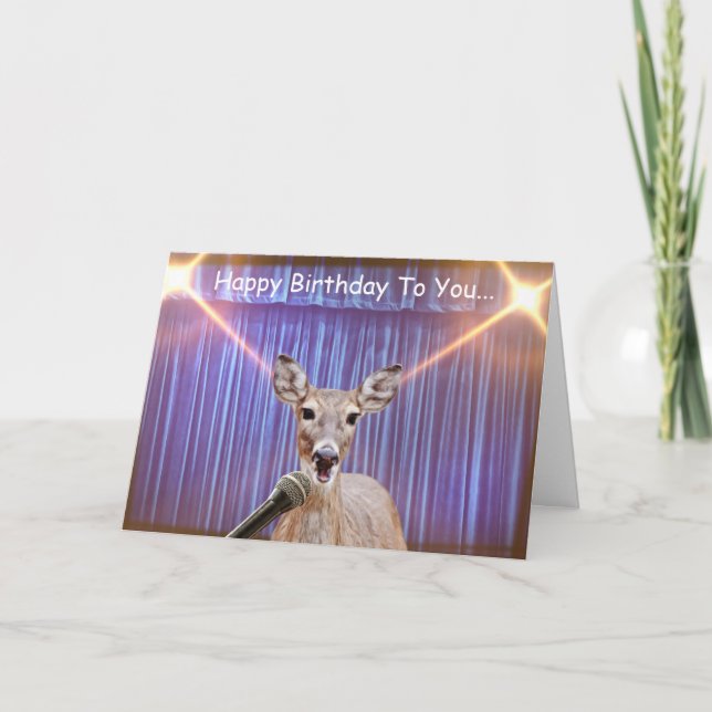 Deer Stage Spotlight Birthday Card (Front)
