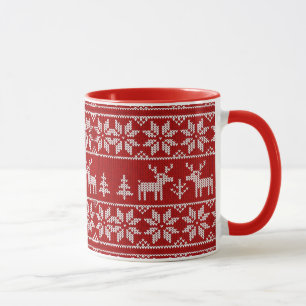 Deer Sweater Pattern Mug