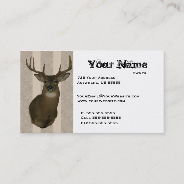 Deer Taxidermy Business Cards (Front)