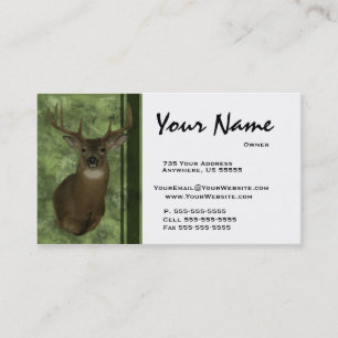 Deer Taxidermy Business Cards ~ Green