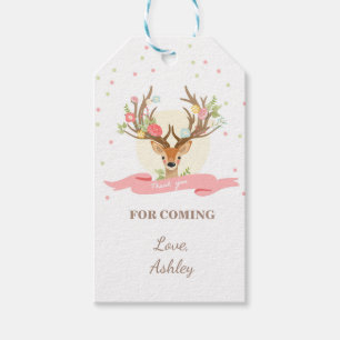 Deer thank you favour gift tag Woodland Girl Buck