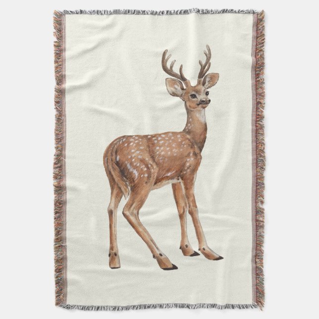 Deer Throw Blanket (Front Vertical)