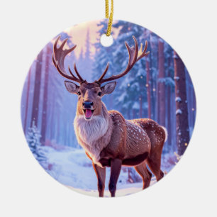 Deer To Santa's Heart - Reindeer Ceramic Tree Decoration