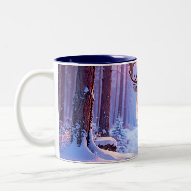 Deer To Santa's Heart - Reindeer Two-Tone Coffee Mug (Left)
