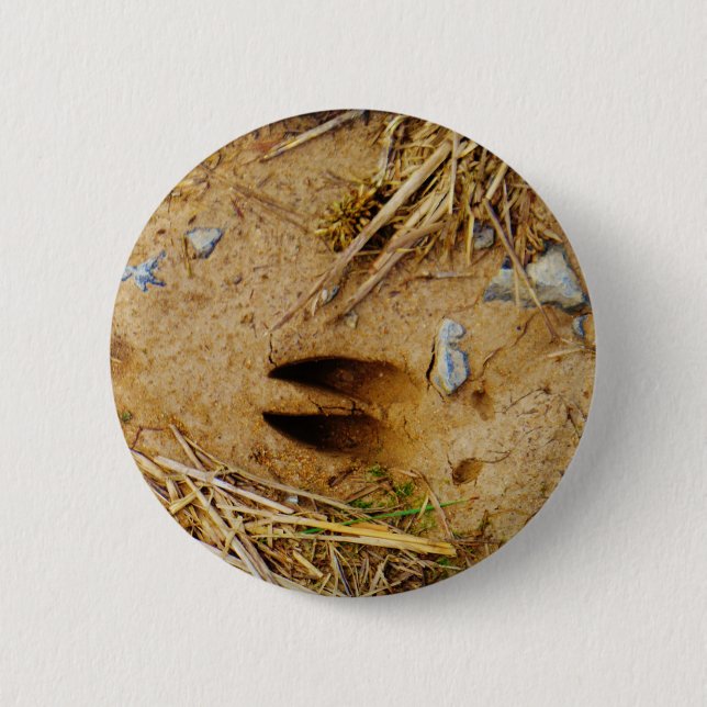 Deer Track 6 Cm Round Badge (Front)