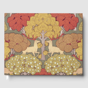 Deer &Tree Squirrel Bird Rowan Berries Art Nouveau Guest Book