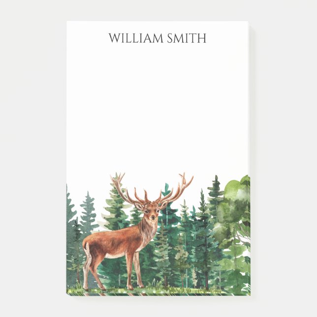 Deer Trees Personalised  Post-it Notes (Front)