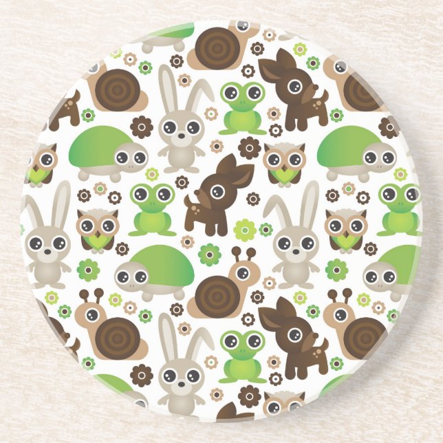 deer turtle bunny animal wallpaper coaster (Front)