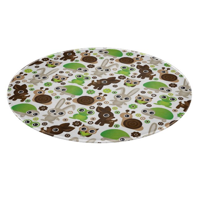 deer turtle bunny animal wallpaper cutting board (Corner)
