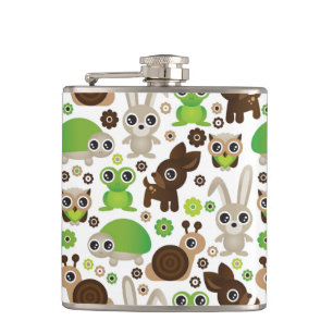 deer turtle bunny animal wallpaper hip flask