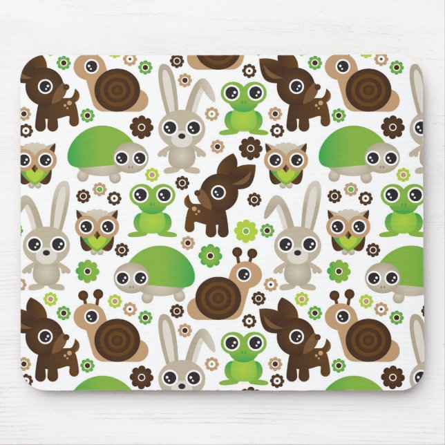deer turtle bunny animal wallpaper mouse mat (Front)