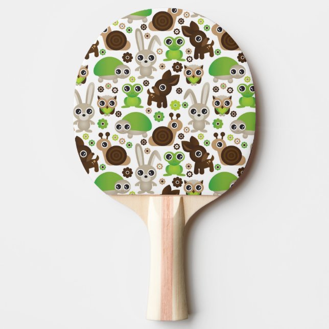 deer turtle bunny animal wallpaper ping pong paddle (Front)