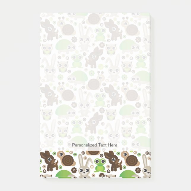 deer turtle bunny animal wallpaper post-it notes (Front)