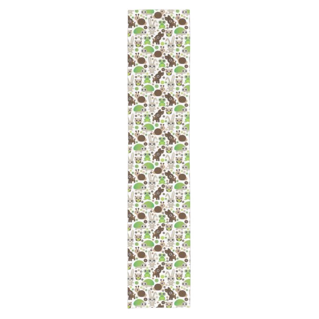 deer turtle bunny animal wallpaper short table runner (Front)