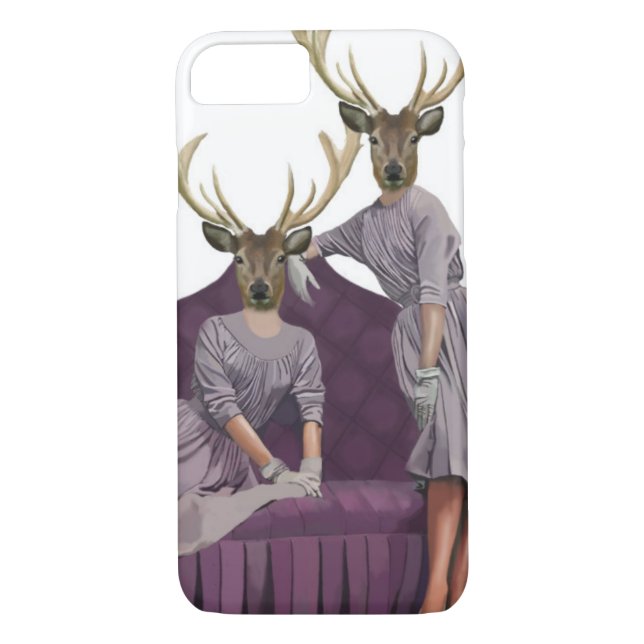 Deer Twins in Purple Dresses.jpg Case-Mate iPhone Case (Back)