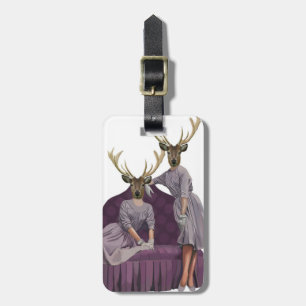 Deer Twins in Purple Dresses.jpg Luggage Tag