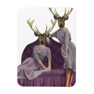 Deer Twins in Purple Dresses.jpg Magnet