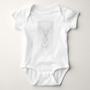 Deer under the night sky baby bodysuit