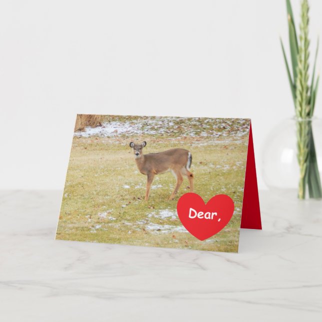 Deer Valentine greeting card (Front)