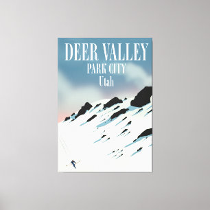 Deer Valley, park city, Utah, ski poster Canvas Print
