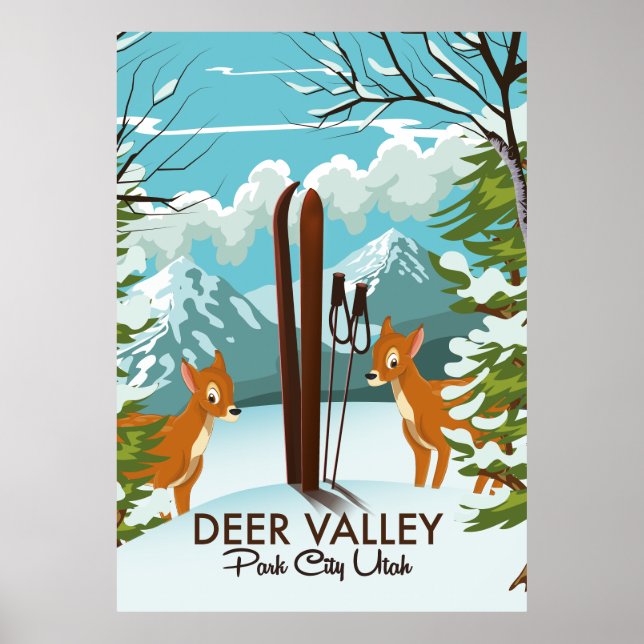 Deer Valley Park City Utah ski Travel poster (Front)