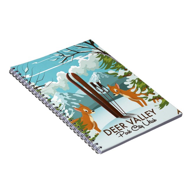 Deer Valley Park City Utah ski Travel poster Notebook (Right Side)