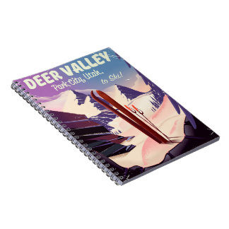 Deer Valley, Park City, Utah, Ski travel poster. Notebook