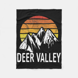 Deer Valley Park City Utah Usa Ski Resort Snowboar Fleece Blanket