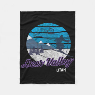Deer Valley Park City Utah Usa Skiing Snowboarding Fleece Blanket