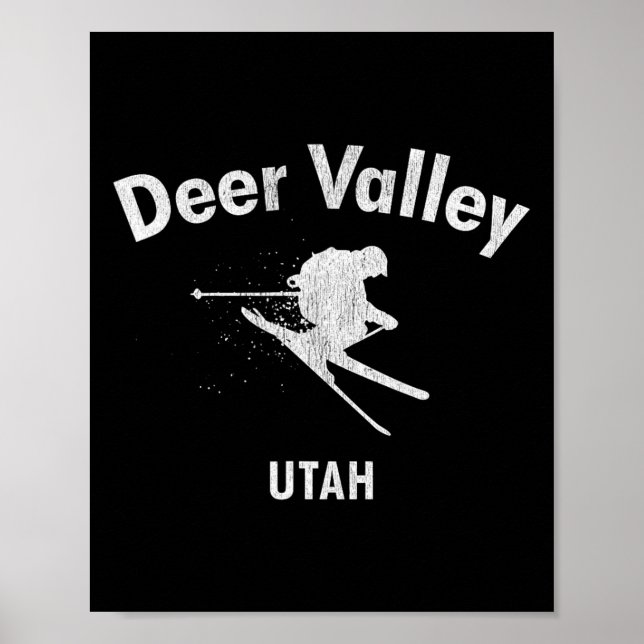 Deer Valley Skiing Tee Utah Ski  Poster (Front)