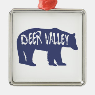 Deer Valley Utah Bear Metal Tree Decoration