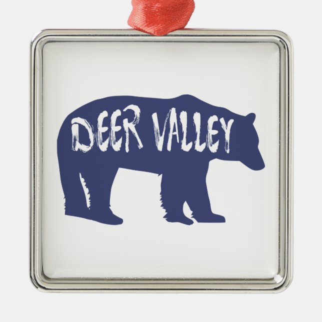 Deer Valley Utah Bear Metal Tree Decoration (Front)