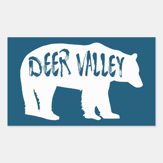 Deer Valley Utah Bear Rectangular Sticker (Front)