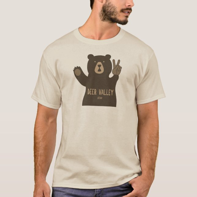 Deer Valley Utah Peace Bear T-Shirt (Front)