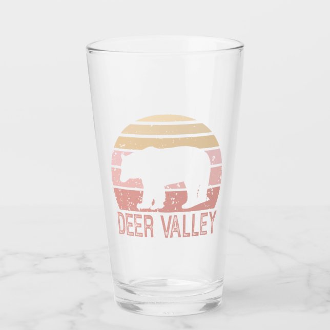 Deer Valley Utah Retro Bear Glass (Front)