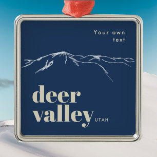 Deer Valley Utah scribbled mountain medal Metal Tree Decoration