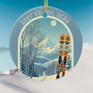 Deer Valley Utah ski area souvenir Ceramic Tree Decoration