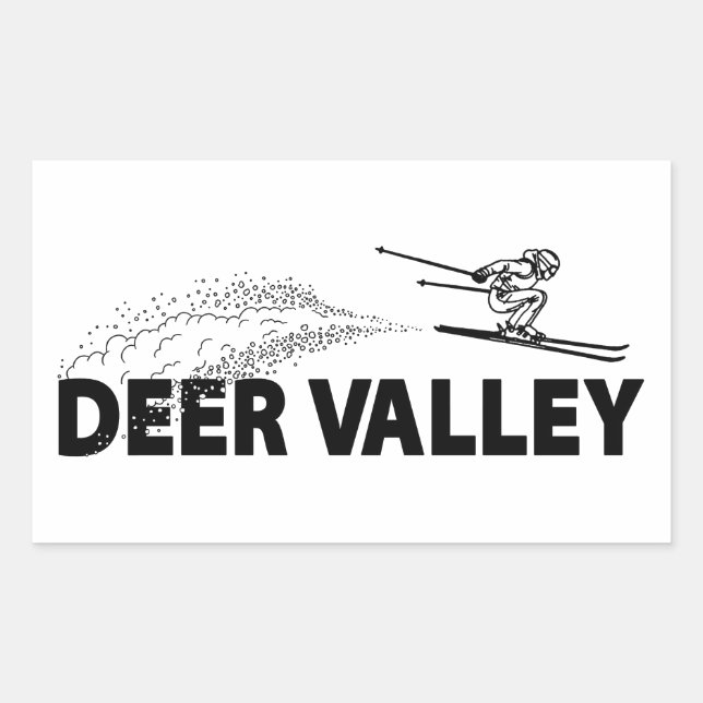 Deer Valley Utah Ski Jumper Rectangular Sticker (Front)