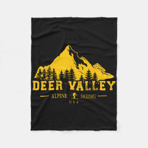 Deer Valley Utah Usa Ski Resort Alpine Skiing Souv Fleece Blanket
