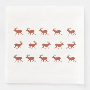 Deer Walking Festive Pattern Napkin